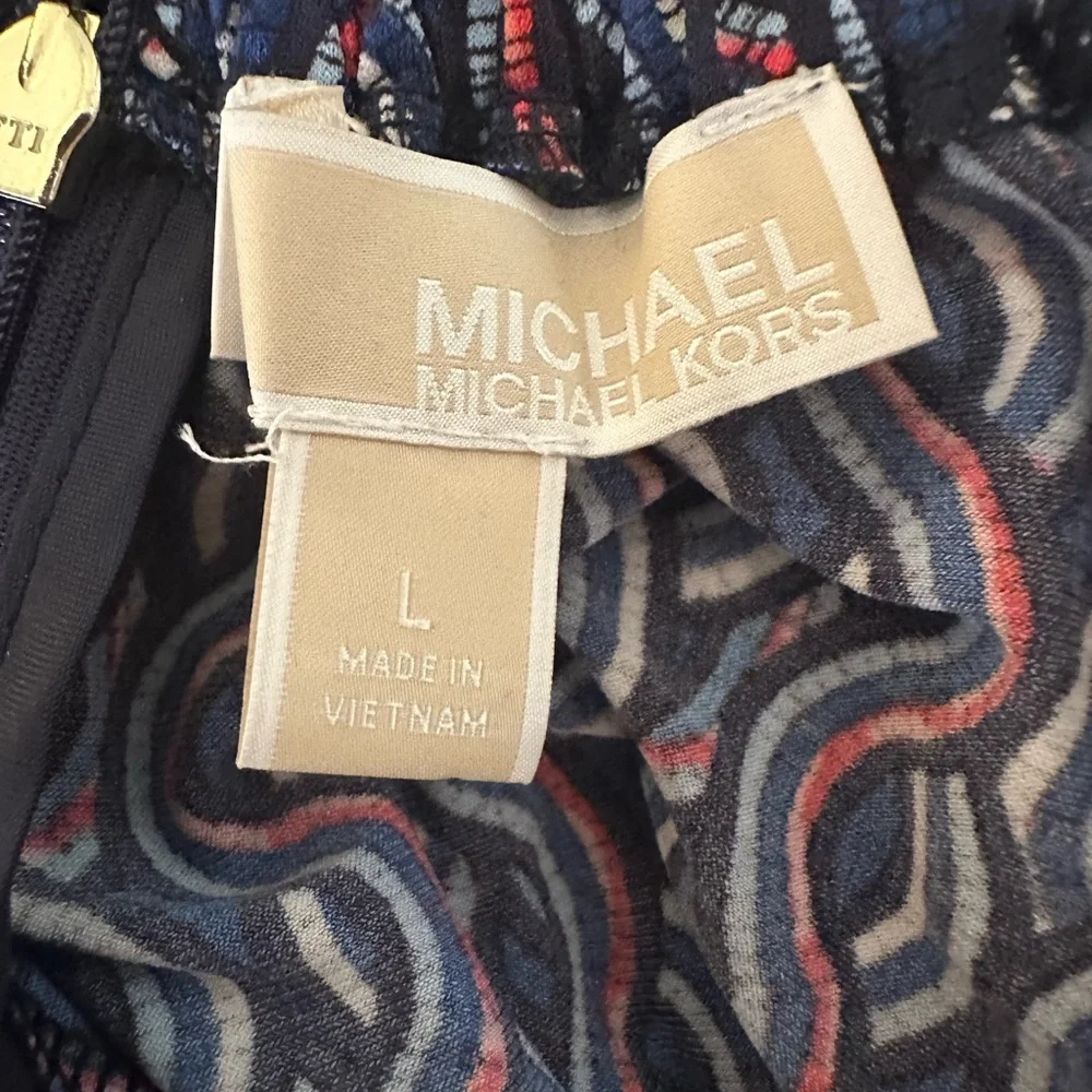 Michael Kors Blue and Red Patterned Dress - Picture 4 of 9